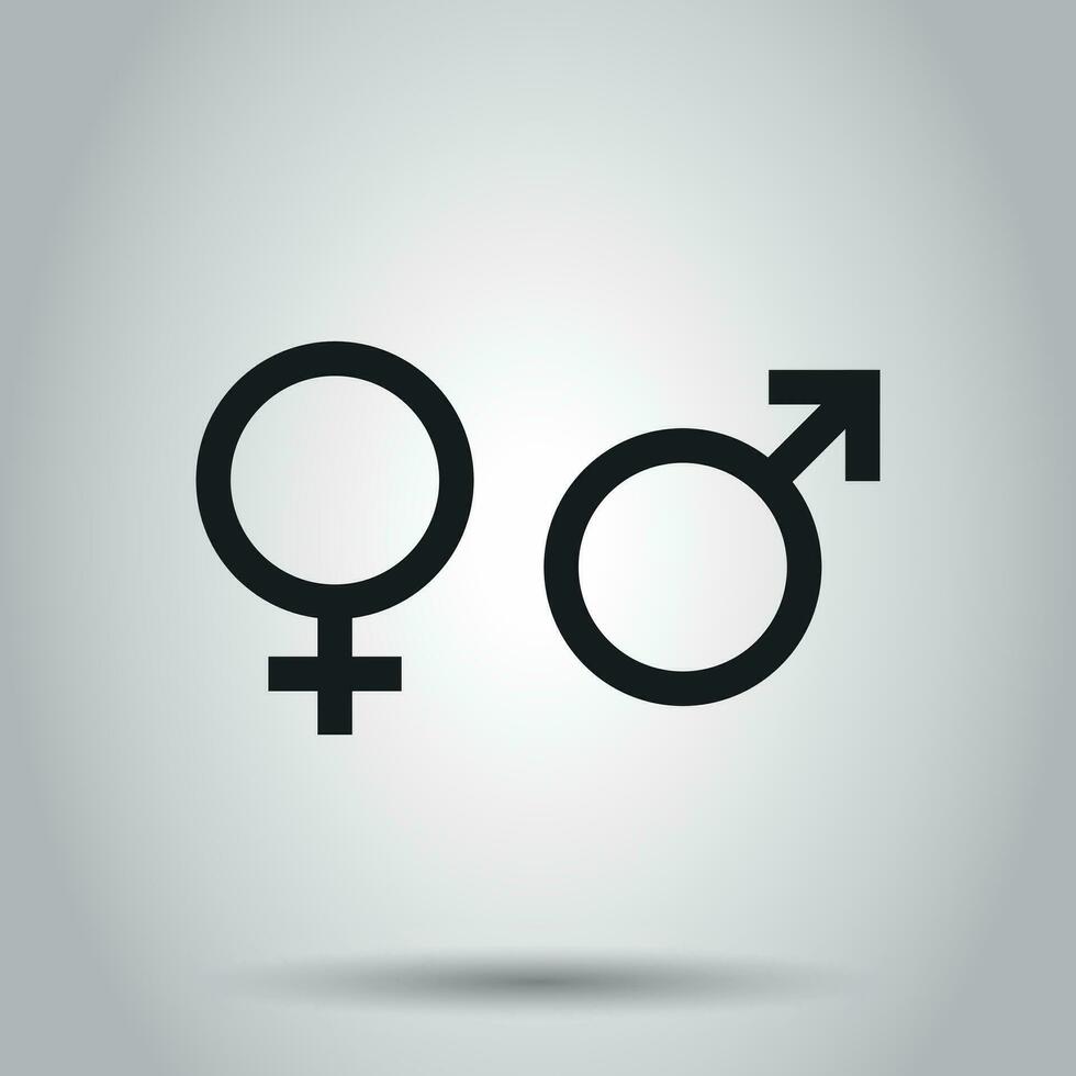 Geschlecht Zeichen Symbol. Vektor Illustration auf isoliert Hintergrund. Geschäft Konzept Männer und Frauen Piktogramm.