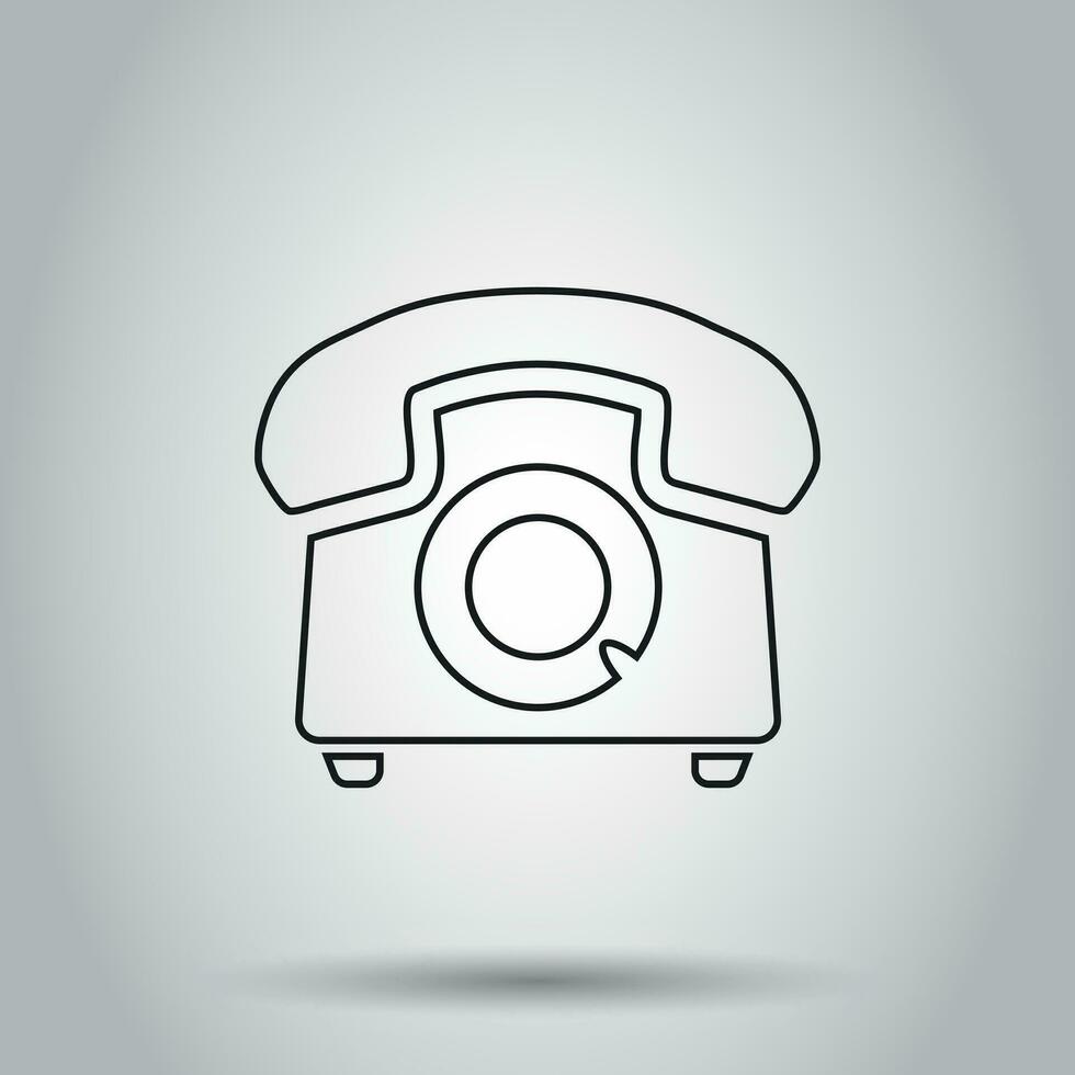 Telefon Symbol im Linie Stil. Vektor Illustration auf isoliert Hintergrund. Geschäft Konzept alt Telefon Piktogramm.