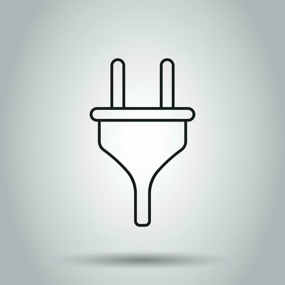 Stecker Steckdose Symbol im Linie Stil. Vektor Illustration auf isoliert Hintergrund. Geschäft Konzept Leistung Draht Kabel Piktogramm.