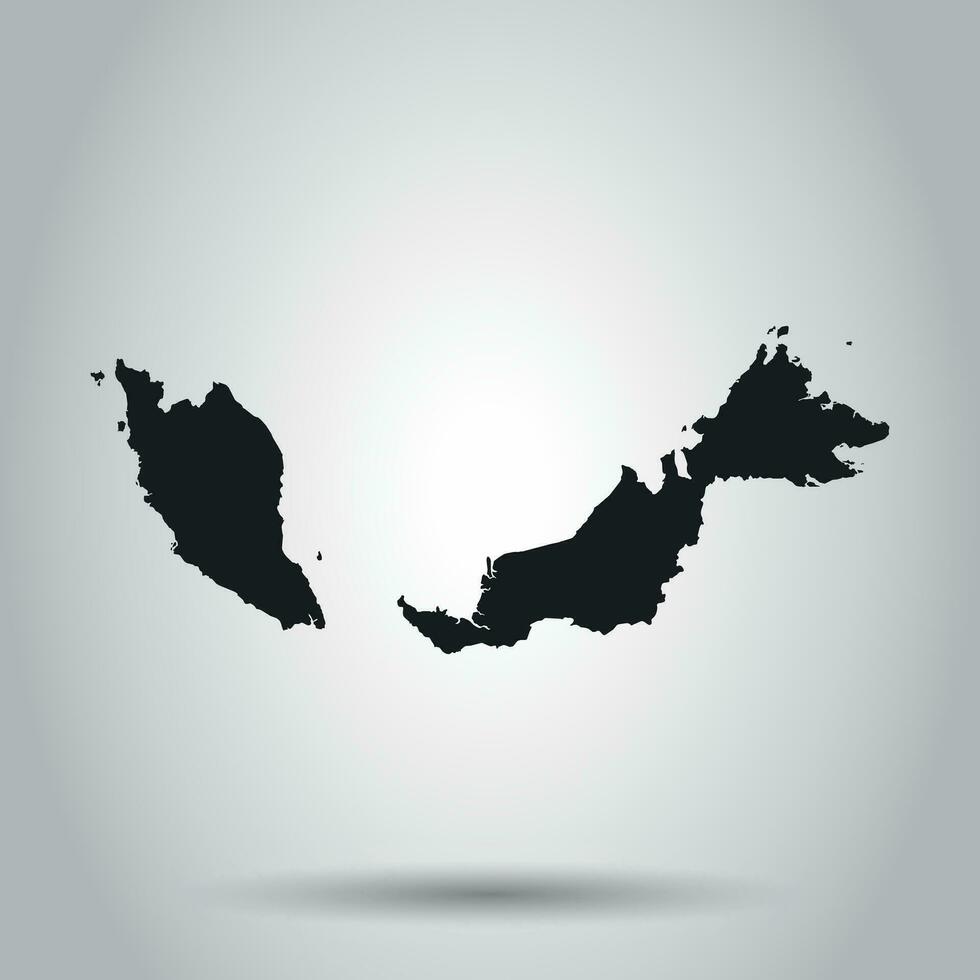 Malaysia Vektor Karte. schwarz Symbol auf Weiß Hintergrund.