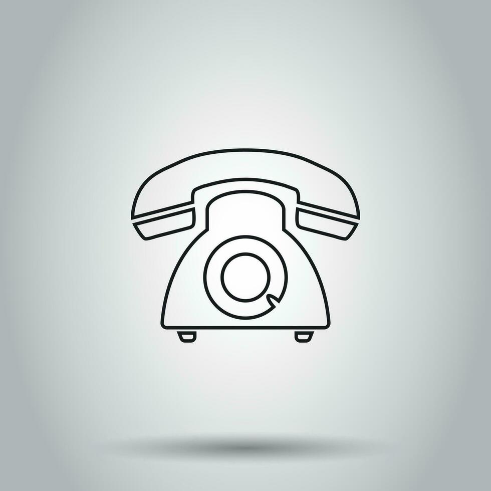 Telefon Symbol im Linie Stil. Vektor Illustration auf isoliert Hintergrund. Geschäft Konzept alt Telefon Piktogramm.