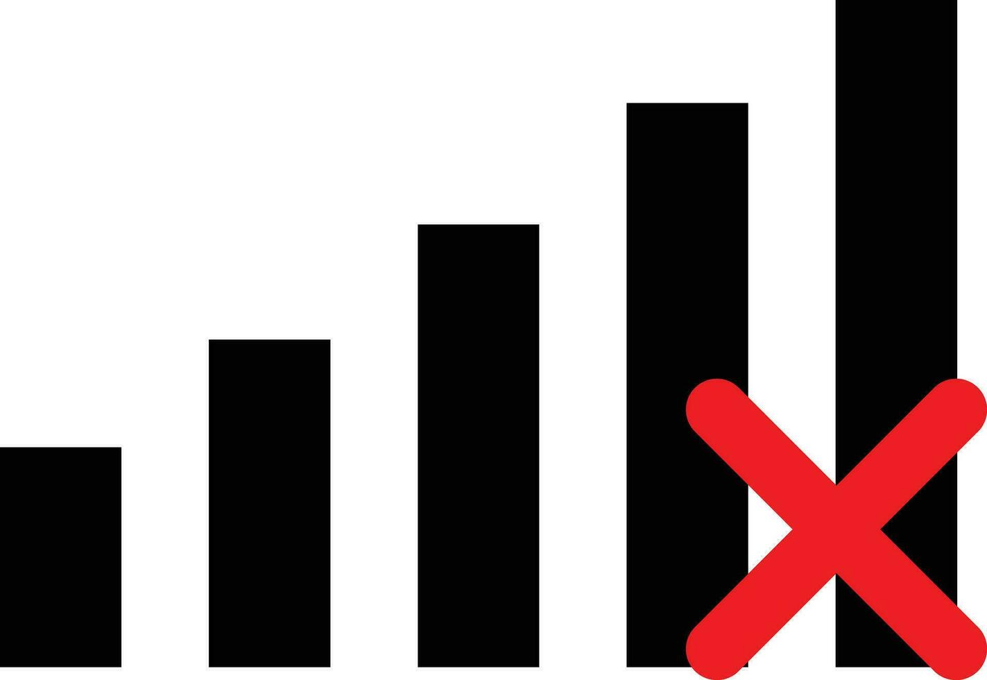 Nej signal tecken. dålig antenn ikon . Nej internet förbindelse tecken . Nej signal bar ikon vektor