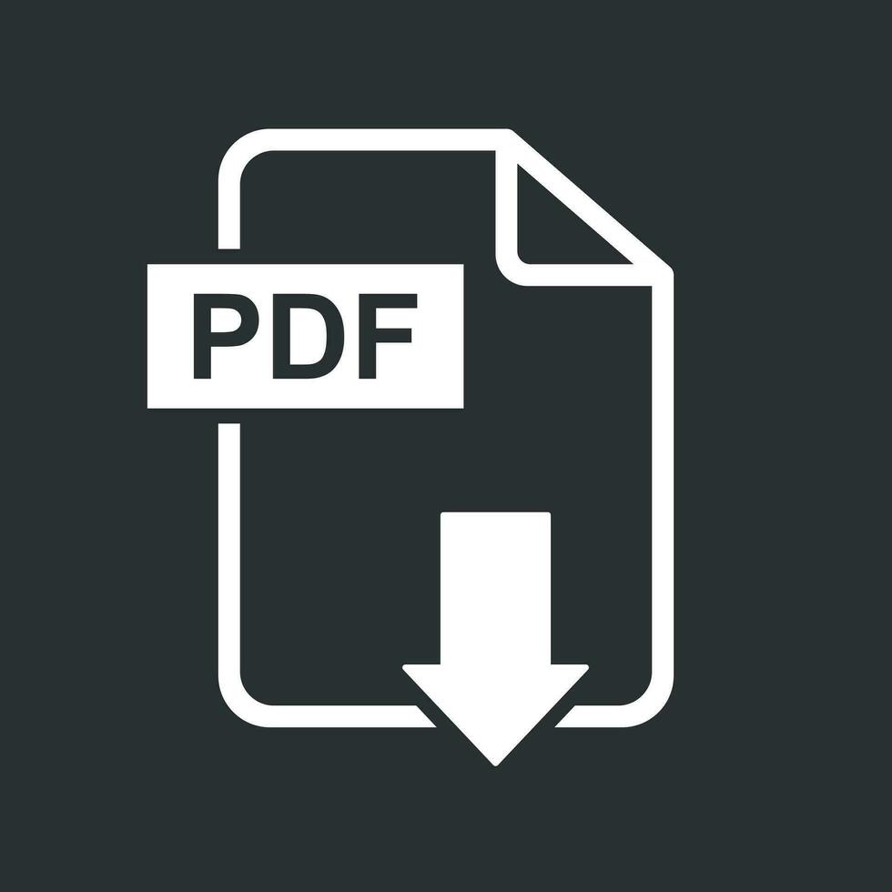 pdf ladda ner vektor ikon. enkel platt piktogram för företag, marknadsföring, internet begrepp. vektor illustration på svart bakgrund.