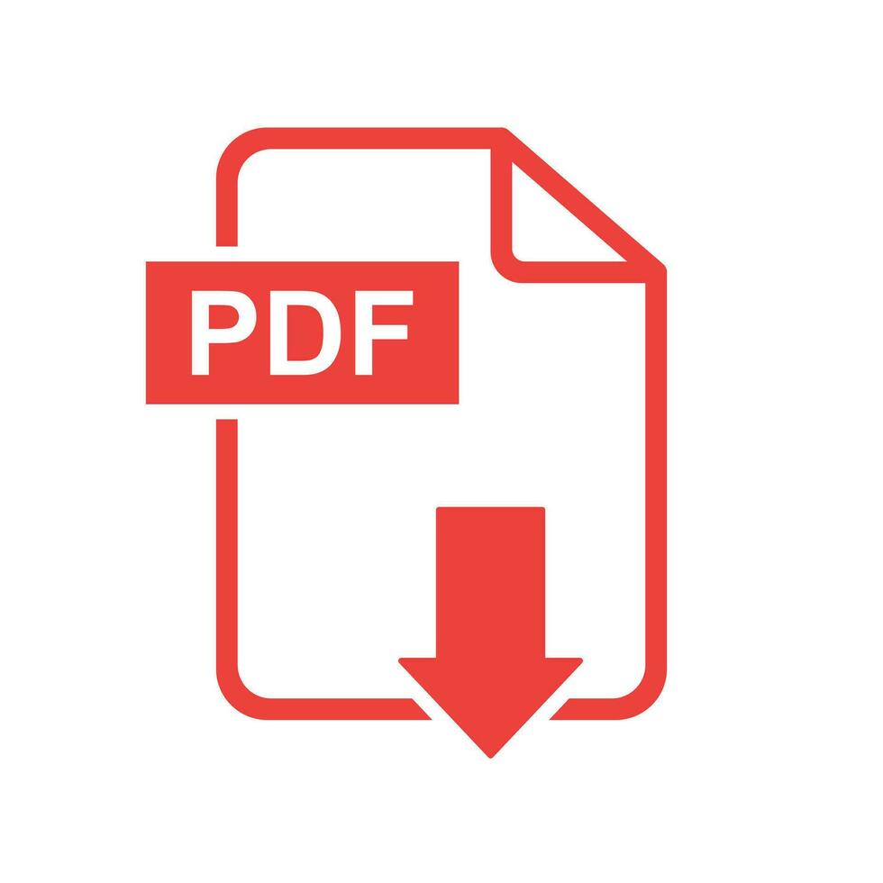 pdf herunterladen Vektor Symbol. einfach eben Piktogramm zum Geschäft, Marketing, Internet Konzept. Vektor Illustration auf Weiß Hintergrund.