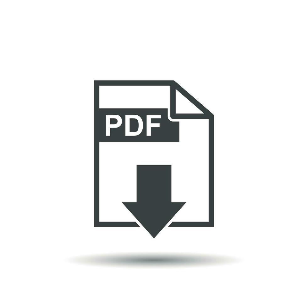 pdf herunterladen Vektor Symbol. einfach eben Piktogramm zum Geschäft, Marketing, Internet Konzept. Vektor Illustration auf Weiß Hintergrund.