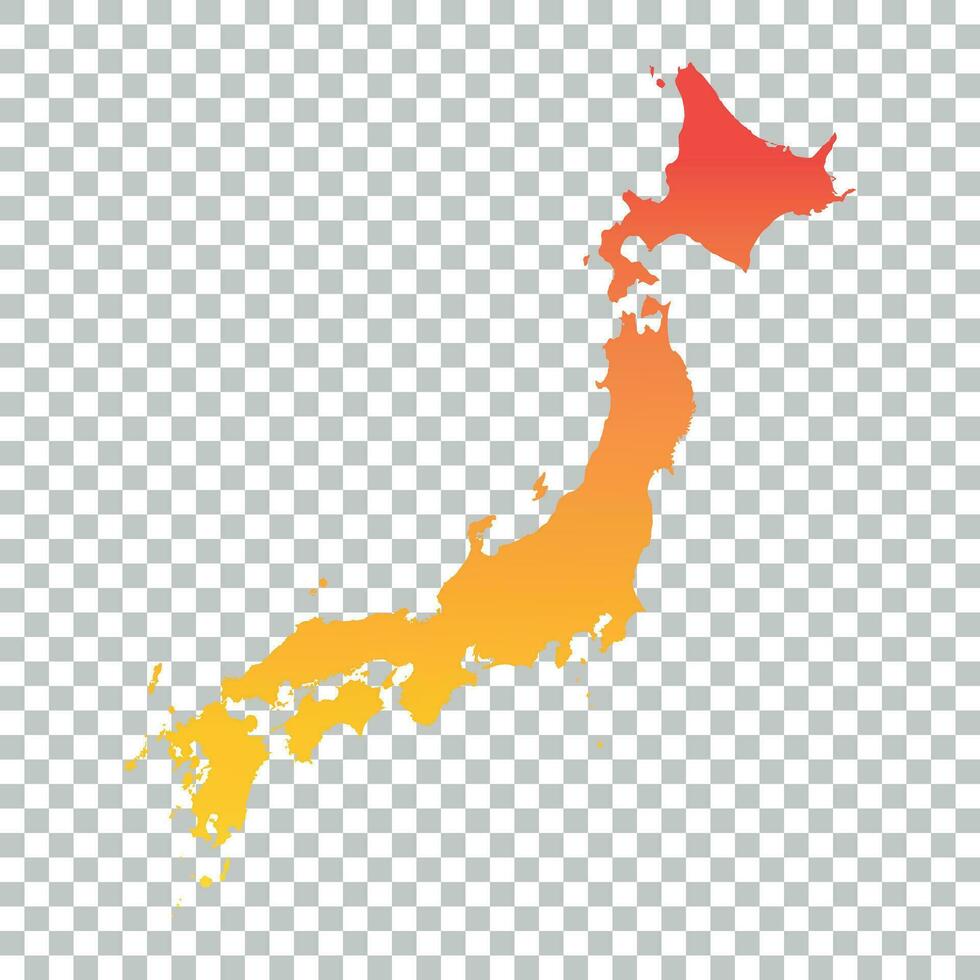 japan Karta. färgrik orange vektor illustration