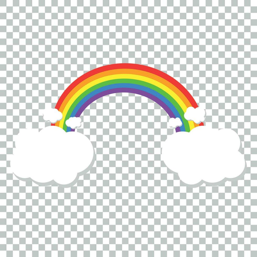 Färg regnbåge med moln. vektor illustration