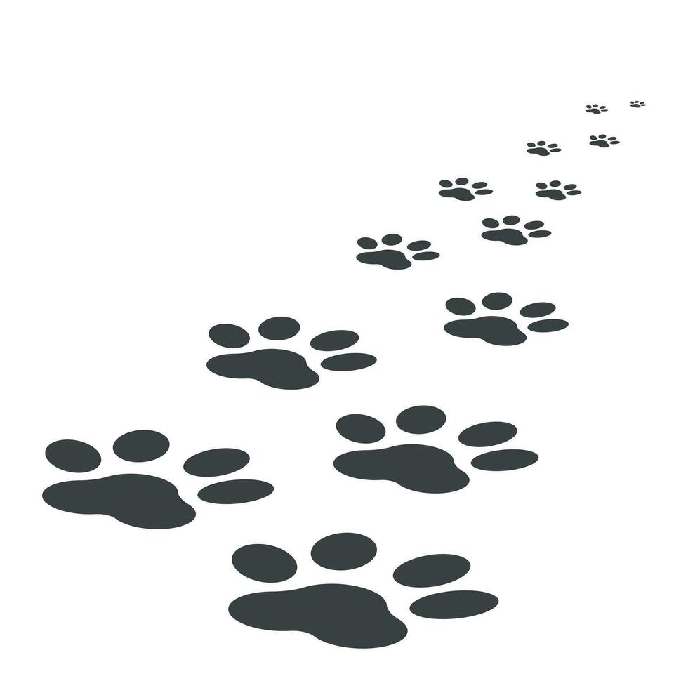 Pfote drucken Symbol Vektor Illustration isoliert auf Weiß Hintergrund. Hund, Katze, Bär Pfote Symbol eben Piktogramm.