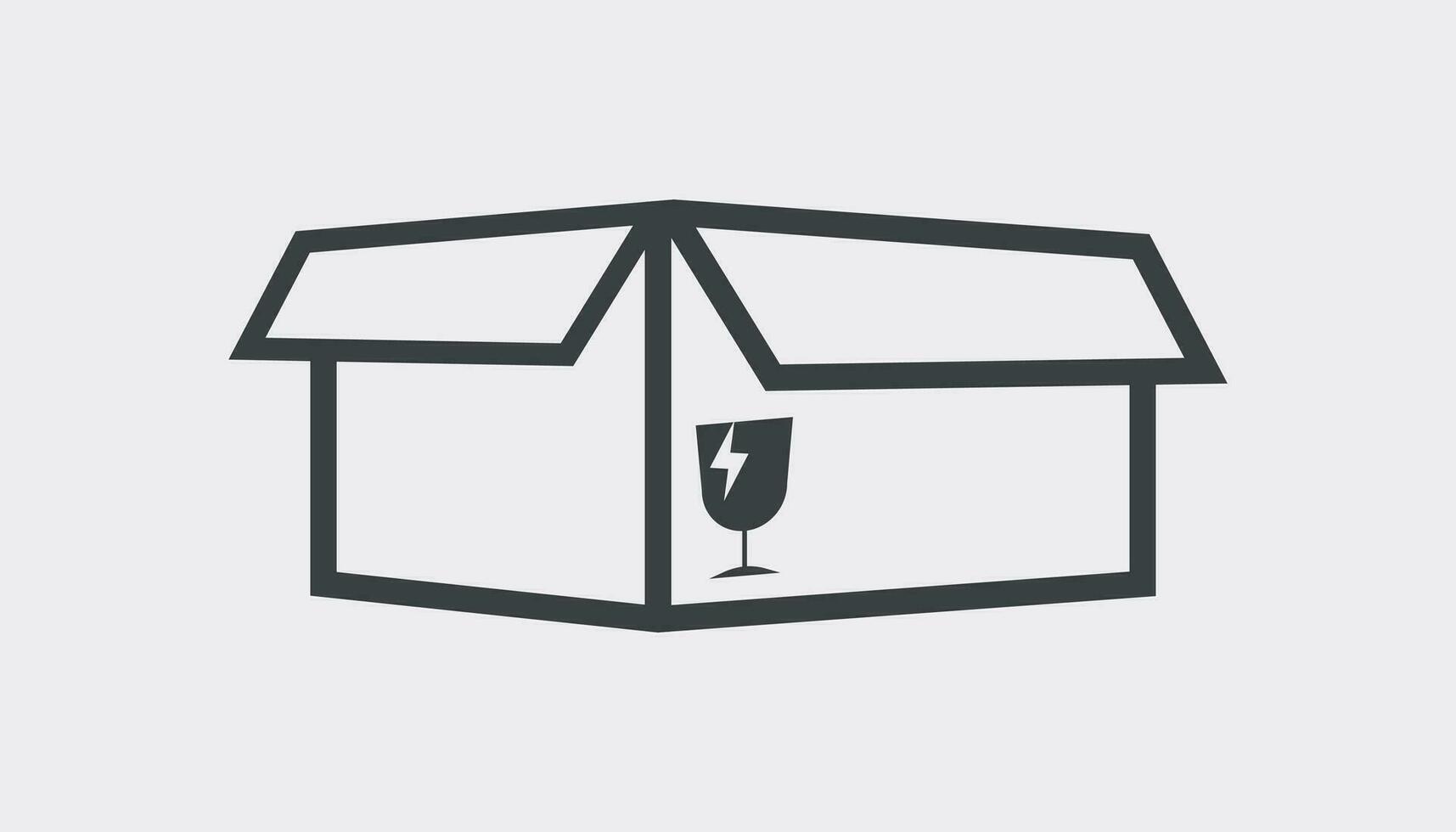 öffnen Box Symbol. Versand Pack eben Vektor Illustration auf Weiß Hintergrund.