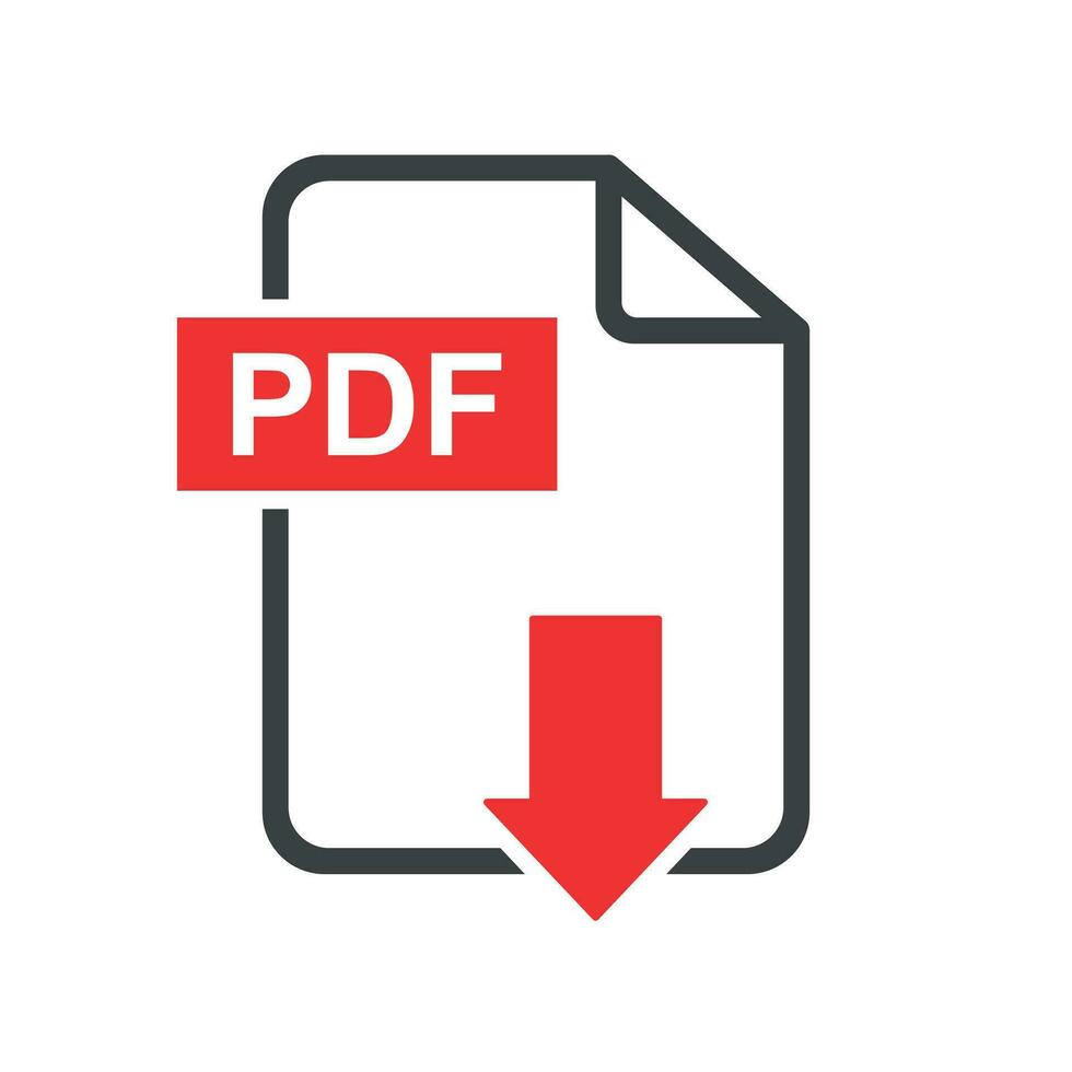 pdf ladda ner vektor ikon. enkel platt piktogram för företag, marknadsföring, internet begrepp. vektor illustration på vit bakgrund.