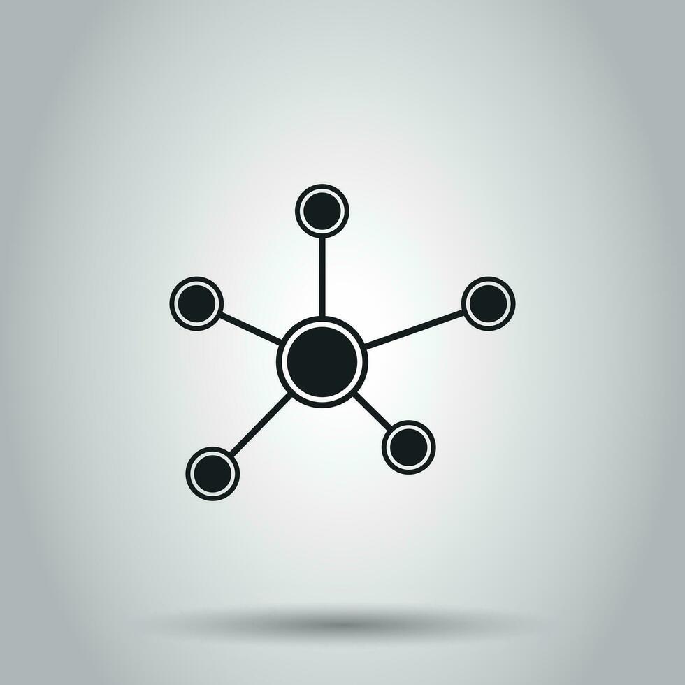 social nätverk, molekyl, dna ikon. vektor illustration på isolerat bakgrund. företag begrepp molekyl piktogram.
