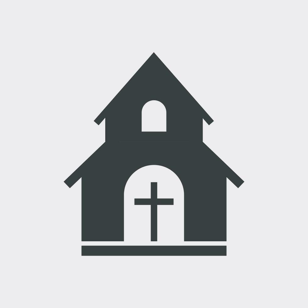 Kirche Heiligtum Vektor Illustration Symbol. einfach eben Piktogramm zum Geschäft, Marketing, Handy, Mobiltelefon Anwendung, Internet auf Weiß Hintergrund.