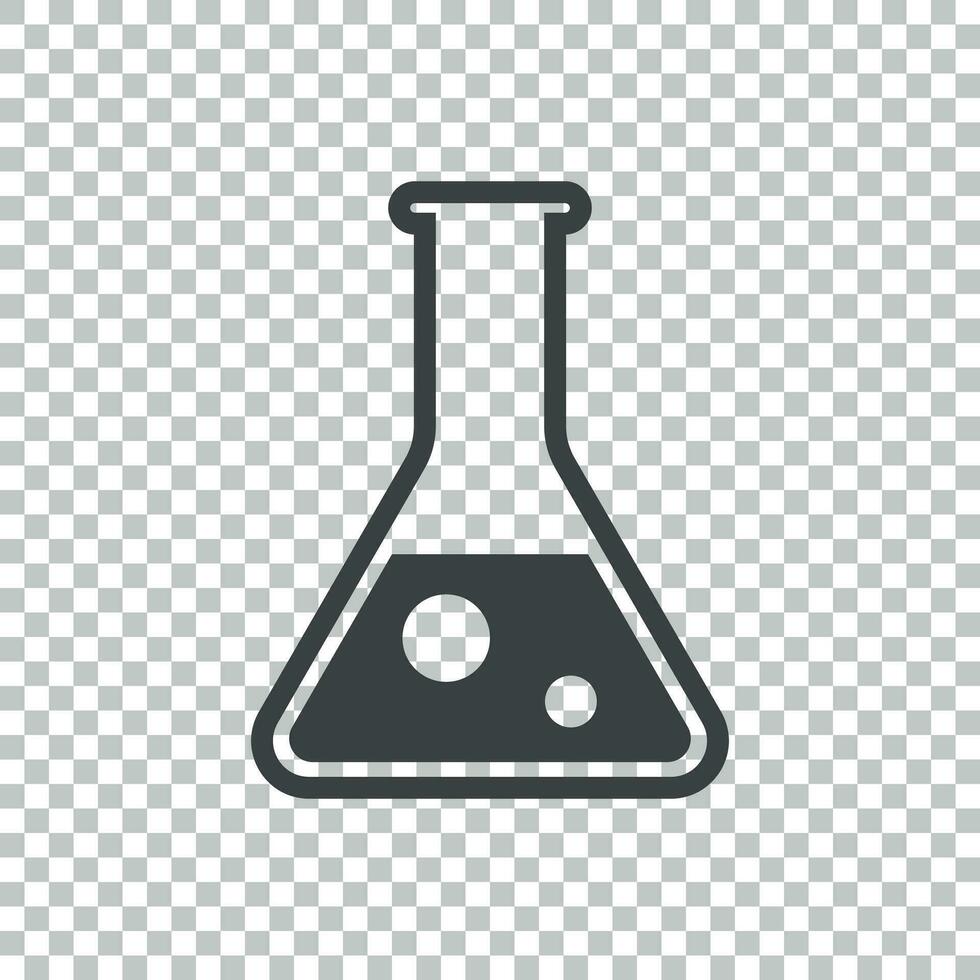 chemisch Prüfung Tube Piktogramm Symbol. chemisch Labor Ausrüstung isoliert auf isoliert Hintergrund. Experiment Flaschen zum Wissenschaft Experiment. modisch modern Vektor Symbol. einfach eben Illustration