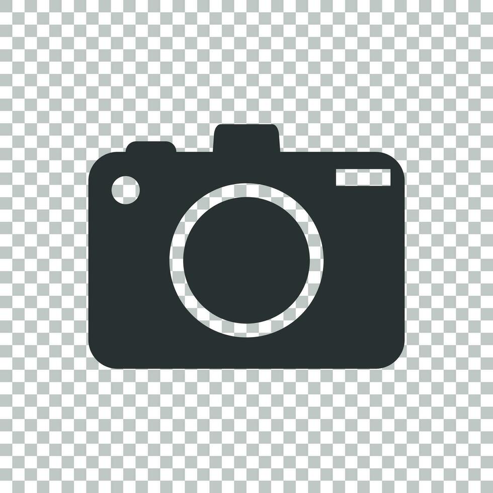 kamera ikon på isolerat bakgrund. platt vektor illustration.