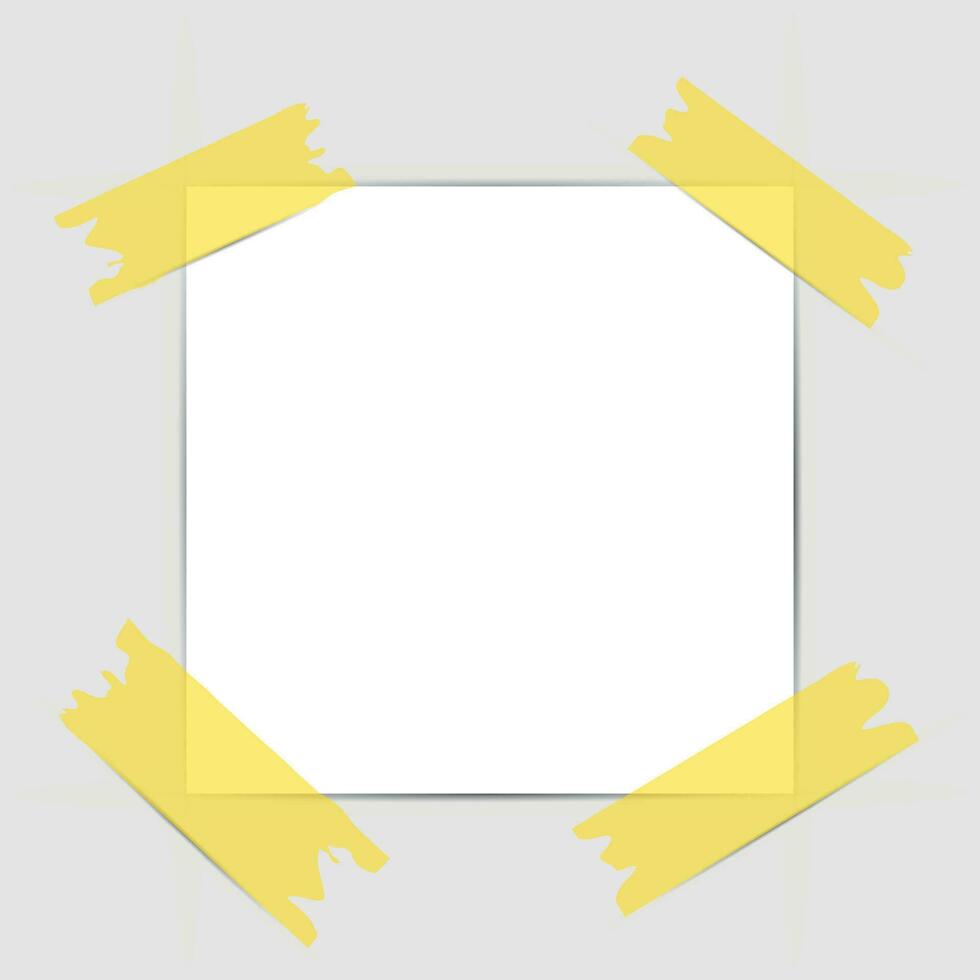 notera papper. tom papper med gul klistermärke isolerat på vit bakgrund. vektor illustration.