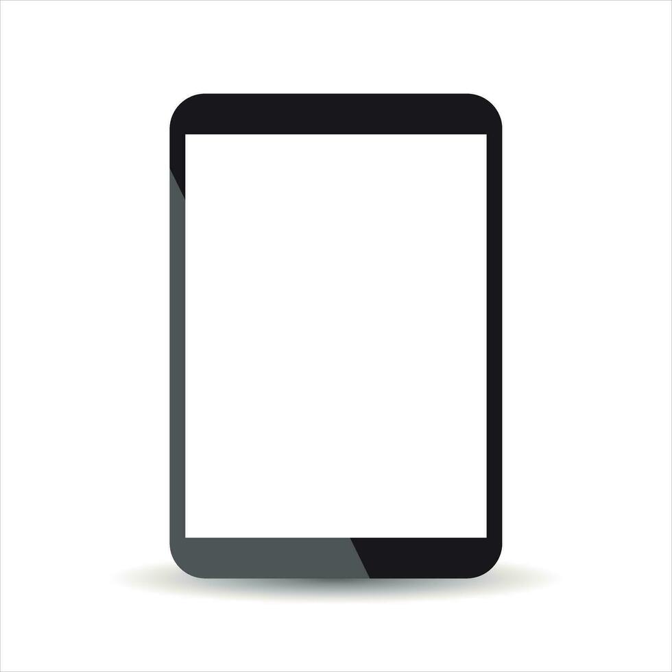 Tablette mit Weiß Bildschirm eben Symbol. Computer Vektor Illustration auf Weiß Hintergrund.