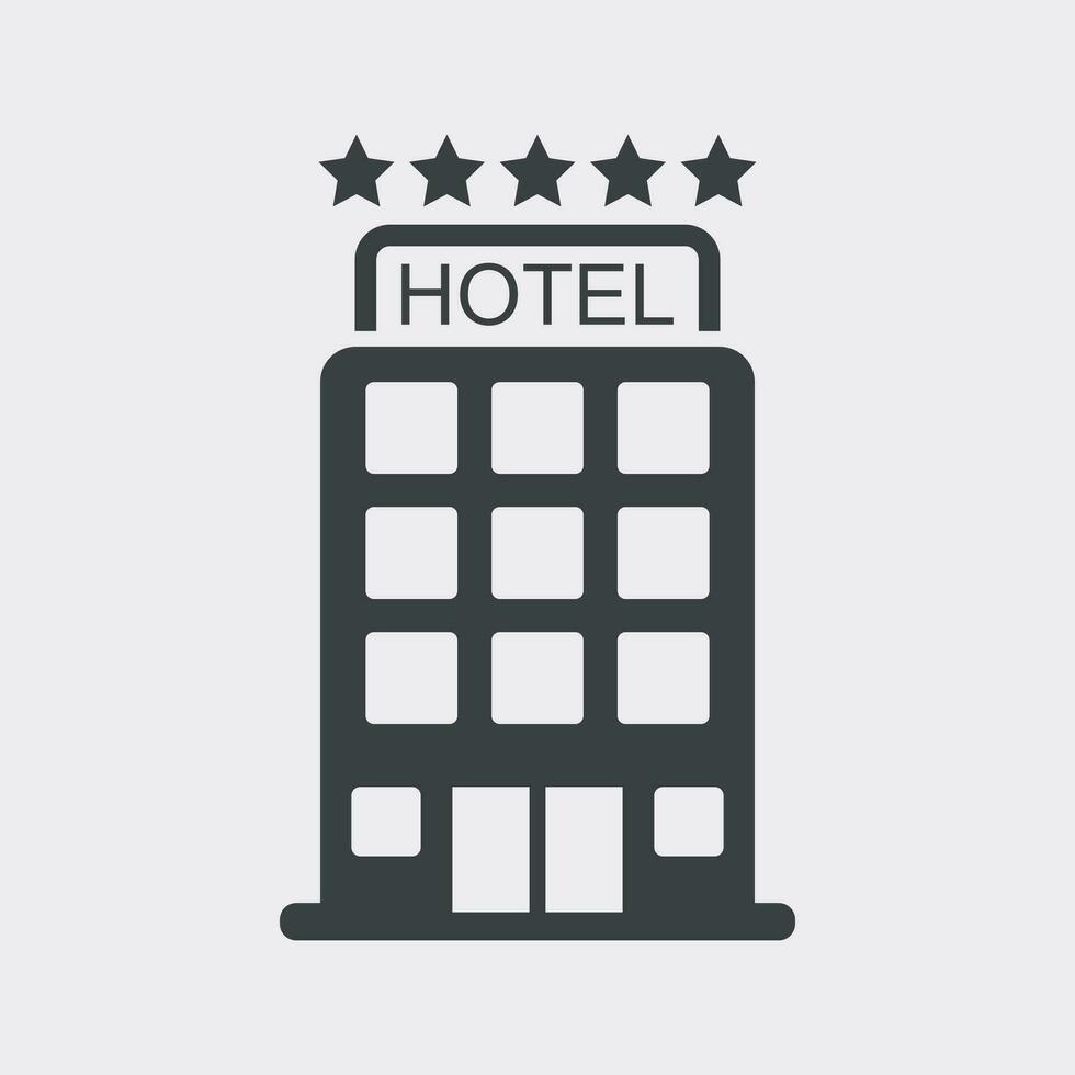 Hotel Symbol isoliert auf Weiß Hintergrund. einfach eben Piktogramm zum Geschäft, Marketing, Internet Konzept. modisch modern Vektor Symbol zum Netz Seite? ˅ Design oder Handy, Mobiltelefon App.