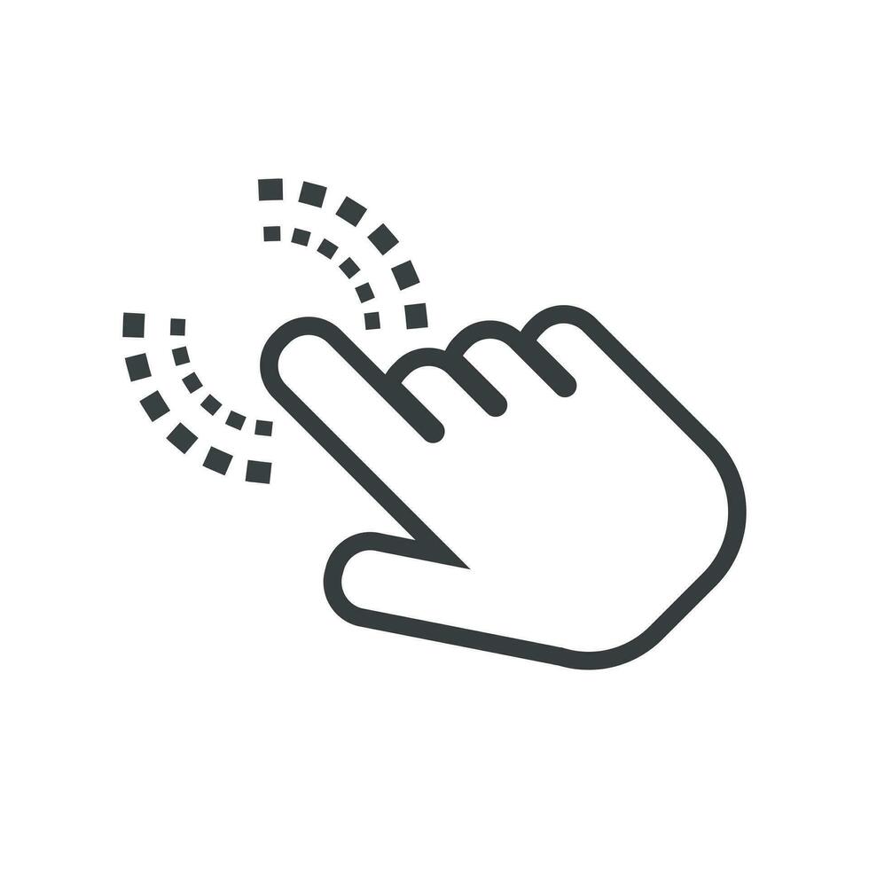 klick hand ikon. markören finger tecken platt vektor. illustration på vit bakgrund. vektor