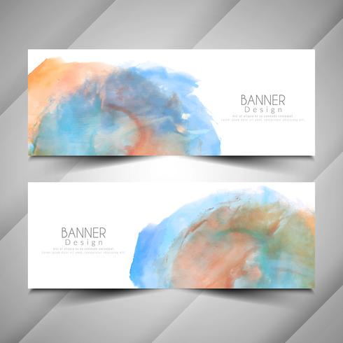 Abstrakt elegant vattenfärg stil banners design set vektor