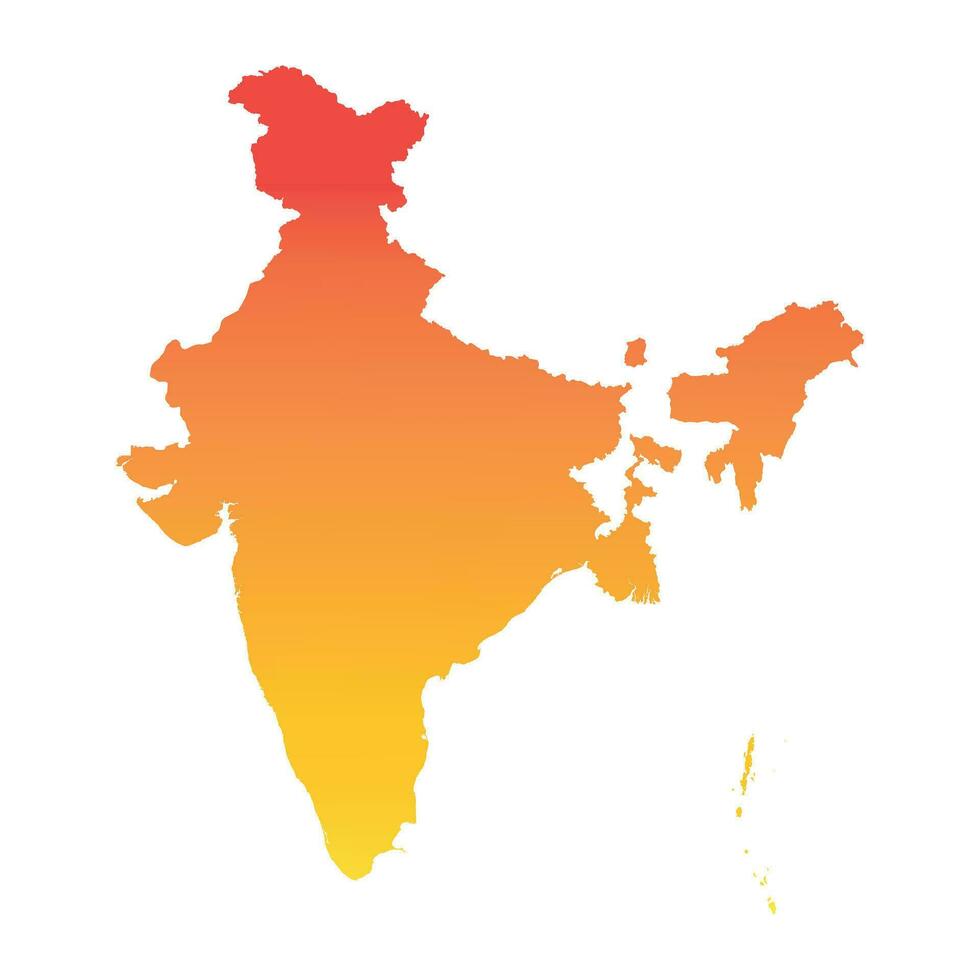 Indien Karte. bunt Orange Vektor Illustration