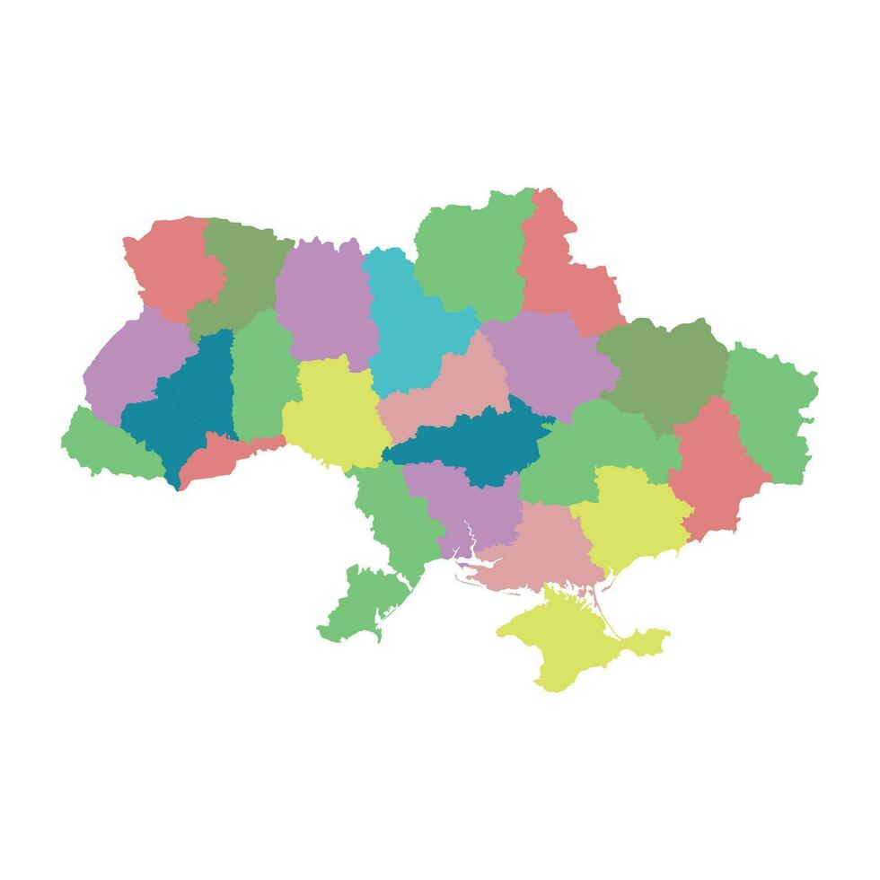 ukraina med regioner på vit bakgrund. platt vektor