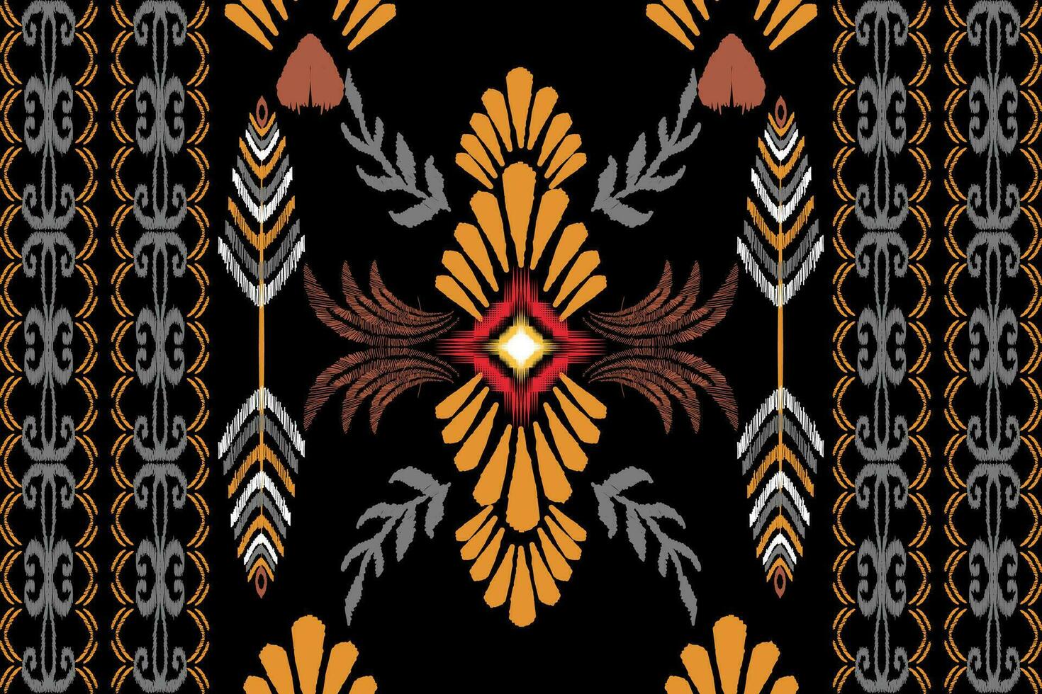 abstrakt ethnisch Ikat Hintergrund. ethnisch nahtlos Muster im Stamm. Stoff Mexikaner Stil. Design zum Hintergrund, Vektor Illustration, Stoff, Kleidung, Teppich, Textil, Batik, Stickerei.