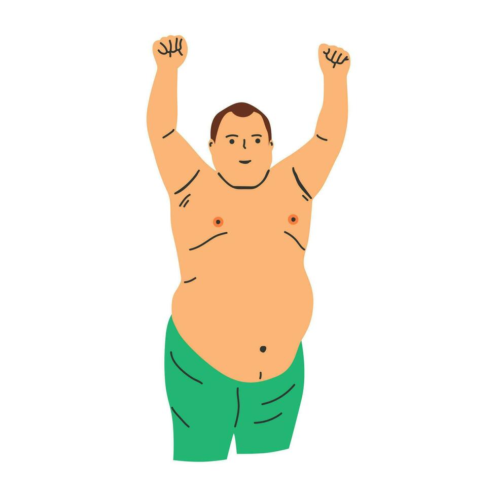 Fettleibigkeit Übergewicht Menschen Charakter Vektor Illustration