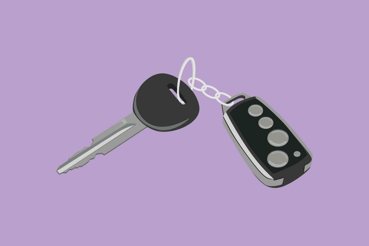 grafisk platt design teckning realistisk bil nycklar svart Färg isolerat på blå bakgrund. uppsättning av elektronisk bil nyckel främre och tillbaka se och larm systemet logotyp, symbol. tecknad serie stil vektor illustration