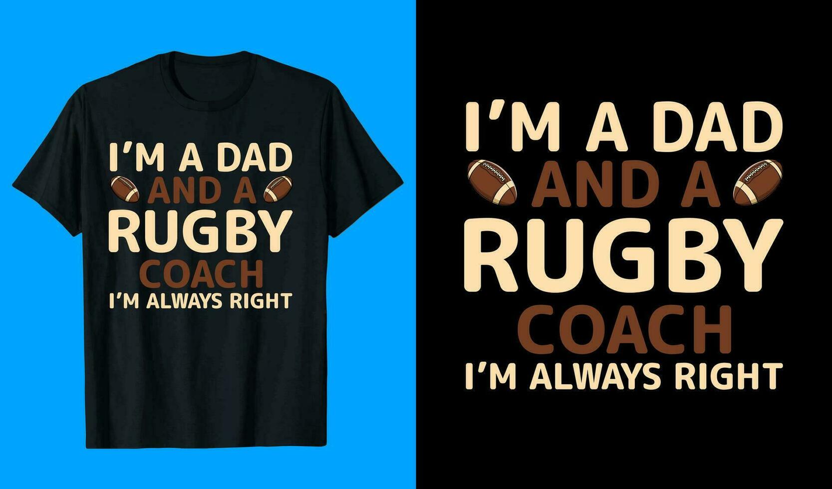 ich bin ein Papa und ein Rugby Trainer T-Shirt Design vektor