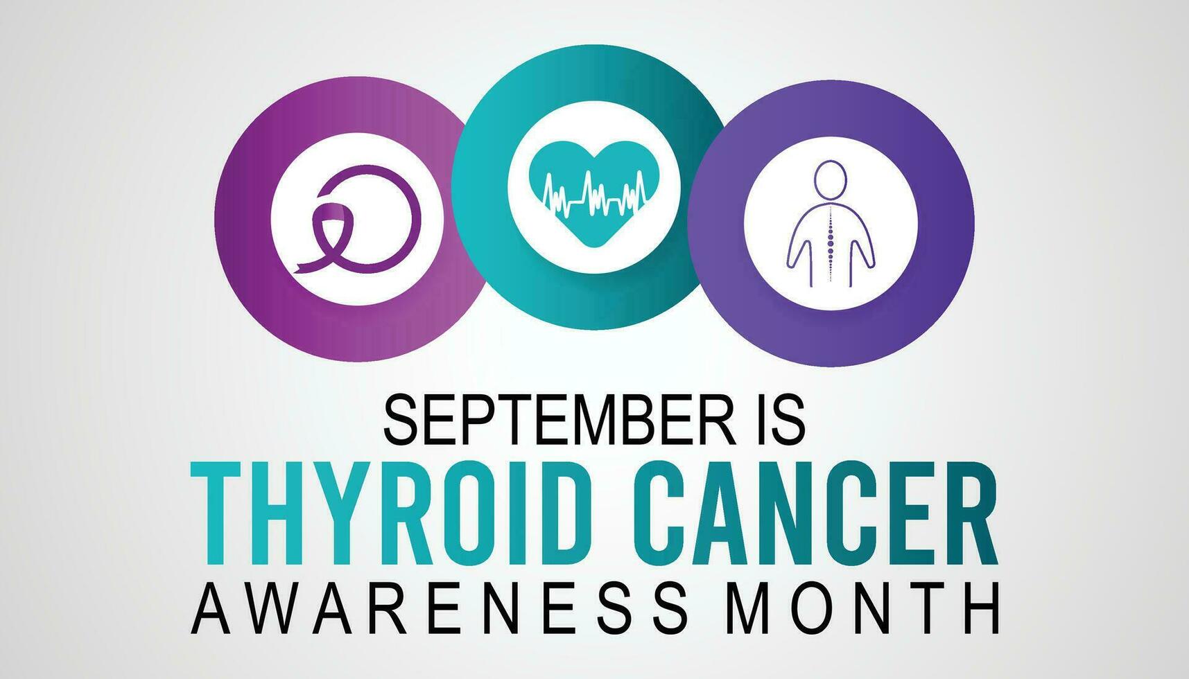 Schilddrüse Krebs Bewusstsein Monat ist beobachtete jeder Jahr im September.Gesundheitswesen und Welt Krebs Tag Konzept. medizinisch Banner vektor