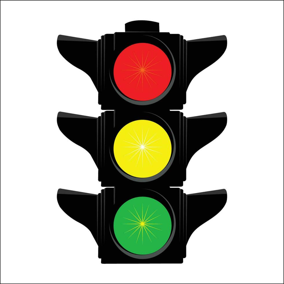 trafik lampor, röd, grön, gul vektor