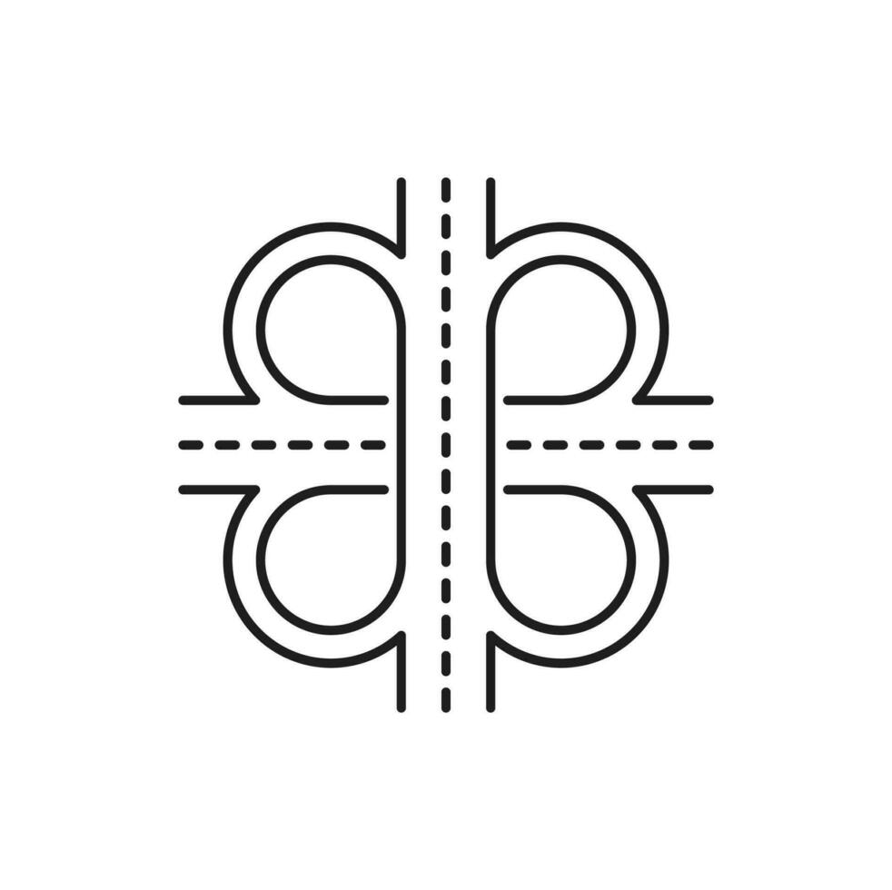 Autobahn Straße Linie Symbol von Kreuzung Austausch vektor