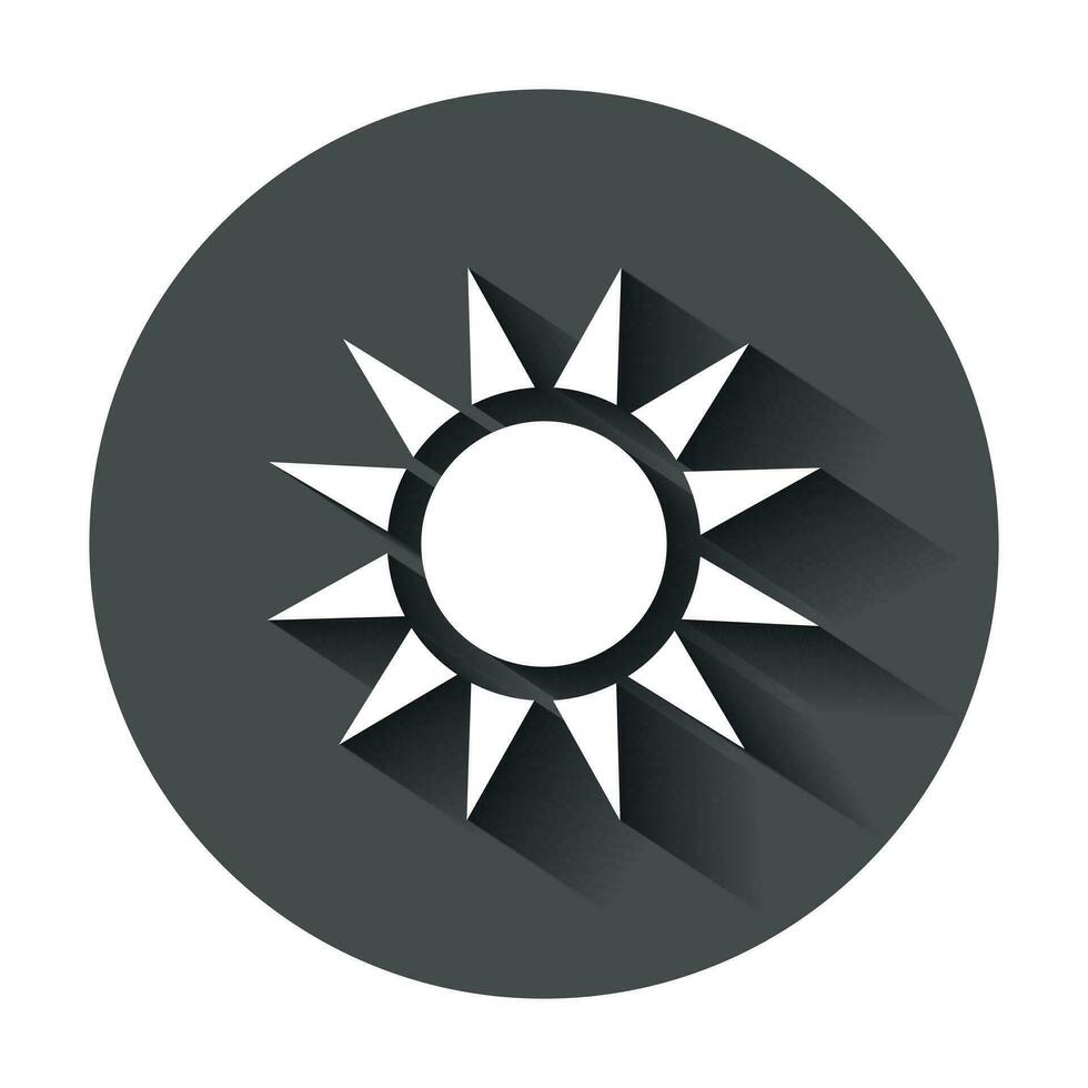 Sonne Vektor Symbol. Sommer- Sonnenschein Illustration mit lange Schatten. Sonne Sonnenlicht Konzept.
