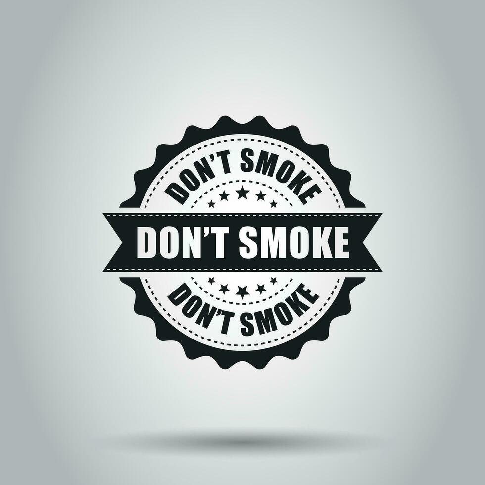 Rauchen Sie nicht Grunge-Stempel. Vektorillustration auf weißem Hintergrund. Geschäftskonzept Rauchverbot Stempel Piktogramm. vektor