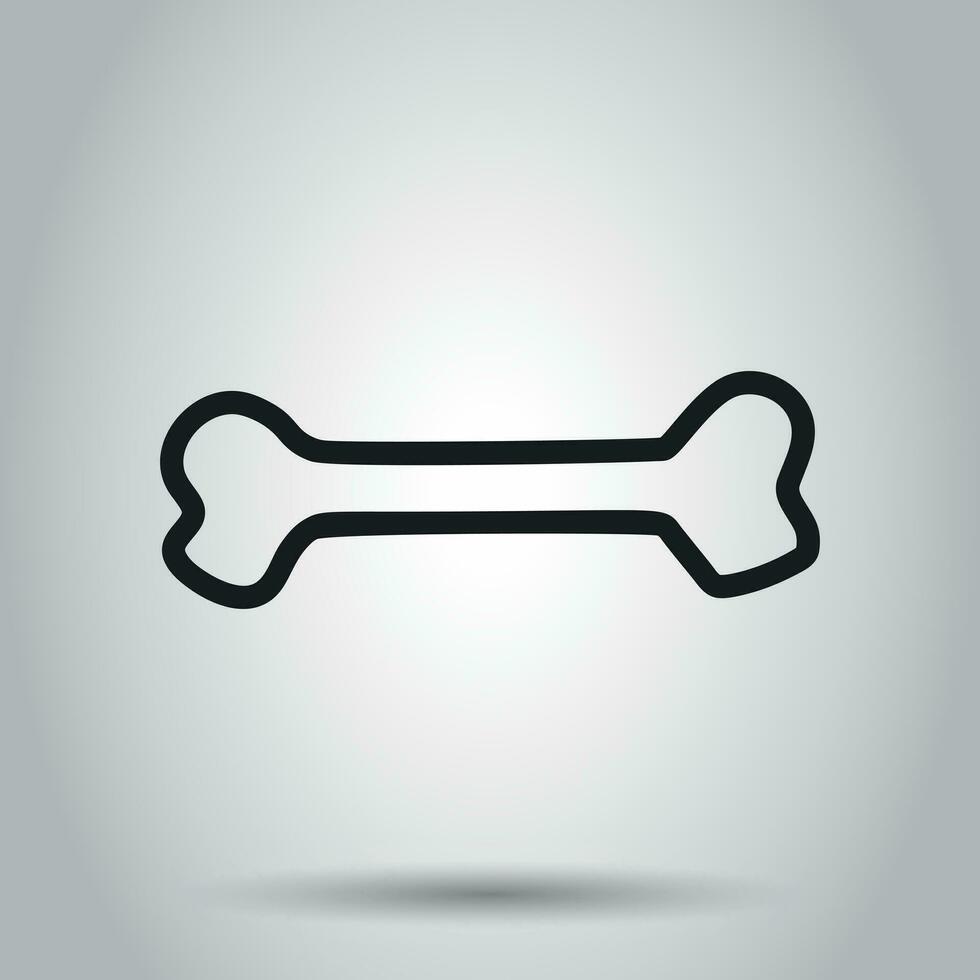 Hund Knochen Spielzeug Symbol. Hand gezeichnet Vektor Illustration. Geschäft Konzept Tier Knochen Piktogramm.
