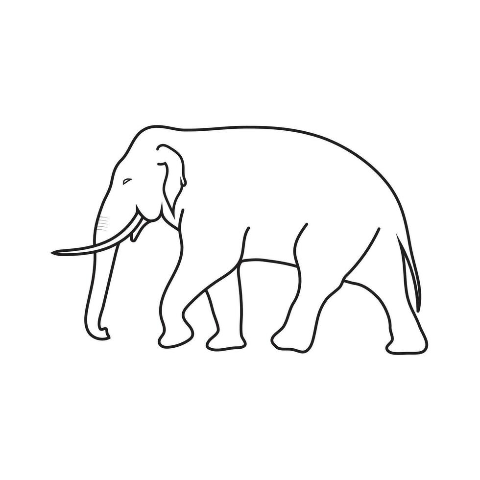 elefant linje teckning ikon isolerat på vit bakgrund. vektor illustration eps 10. redigerbar stroke.