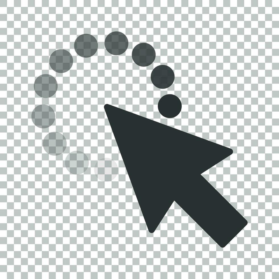 dator mus markören ikon i platt stil. pil markören vektor illustration på isolerat bakgrund. mus syfte företag begrepp.
