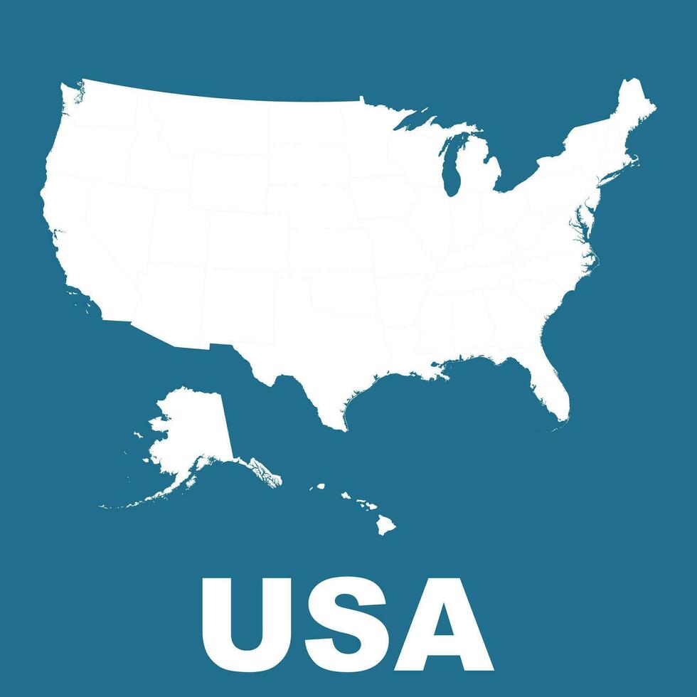 USA Karta på blå bakgrund. platt vektor