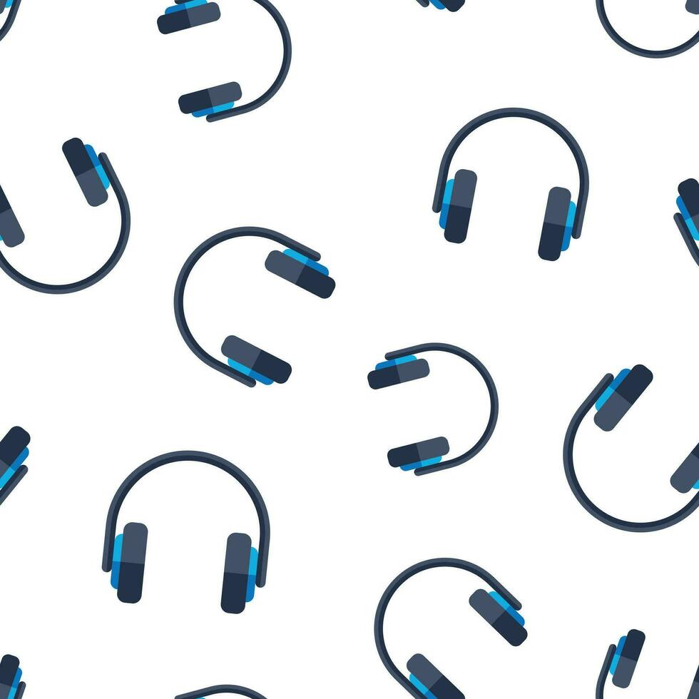 Kopfhörer Headset Symbol nahtlos Muster Hintergrund. Kopfhörer Vektor Illustration. Audio- Gadget Symbol Muster.