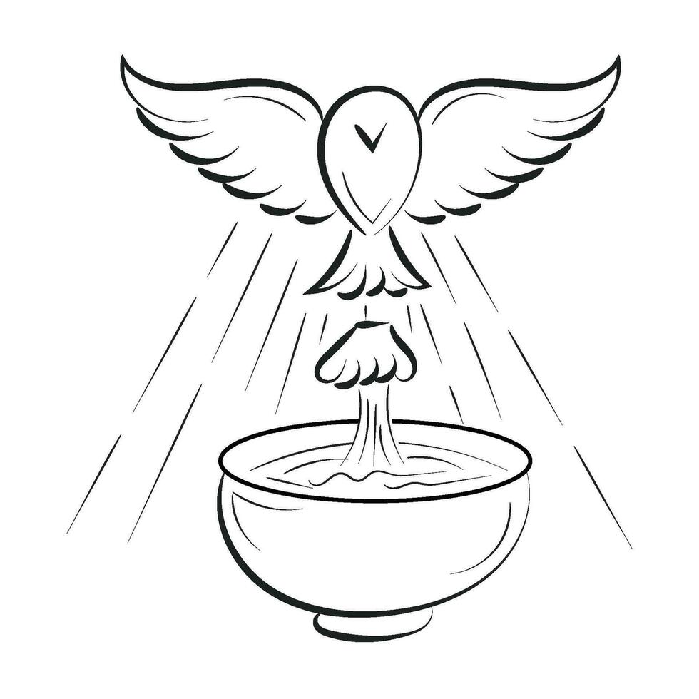 katholisch Taufe. Taufe Symbol Sakramente von katholisch Kirche Eucharistie. vektor