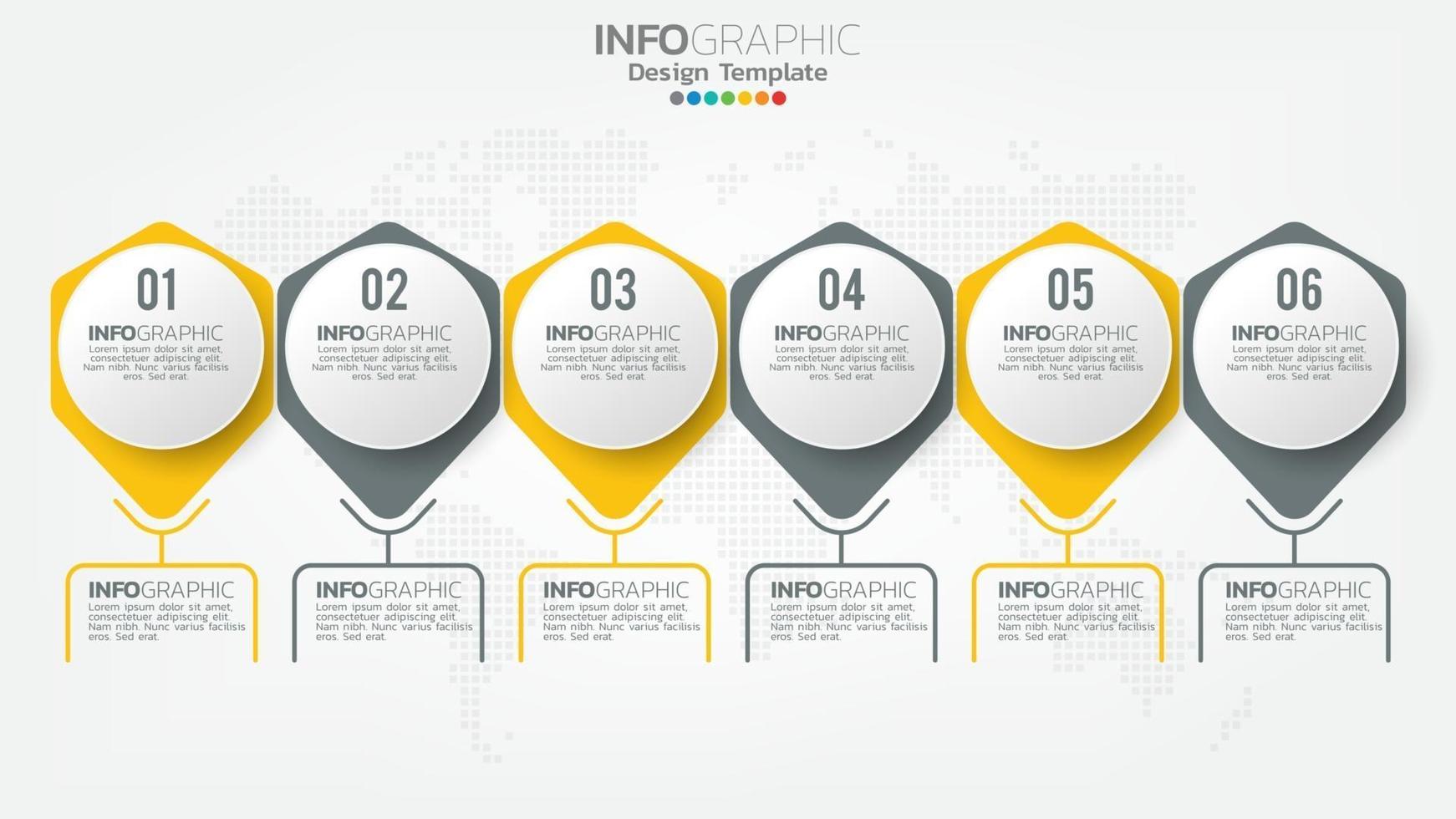 Infograph Schritte Farbelement mit Pfeil, Diagrammdiagramm, Business-Online-Marketing-Konzept. vektor