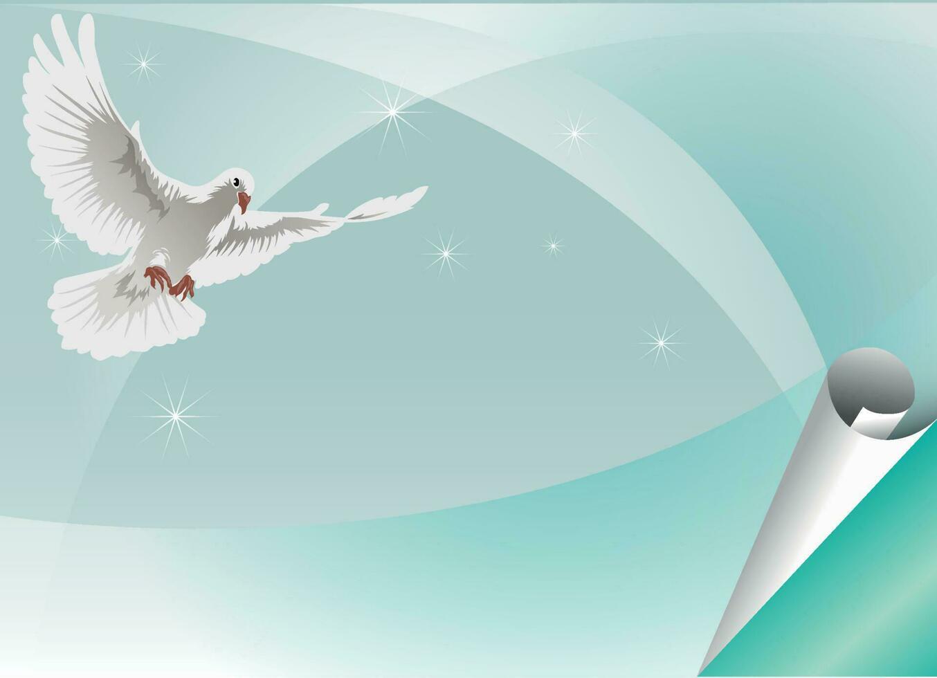 Weiß Taube transparent einstellen mit Frieden Symbole realistisch isoliert Vektor Illustration