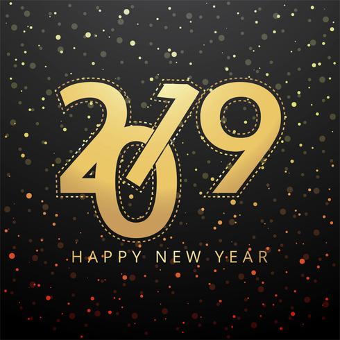 Celebration 2019 färgglatt lyckligt nytt år bakgrund vektor