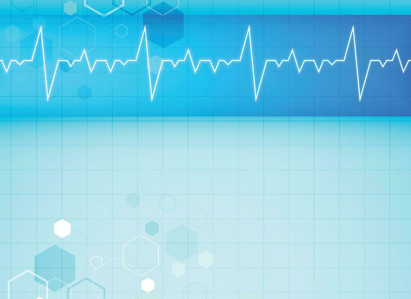 Herz Welle Technologie Hintergrund zeigt an das Rhythmus von das Herz Das ist Pumpen. dunkel Blau Hintergrund mit ein Gitter vektor