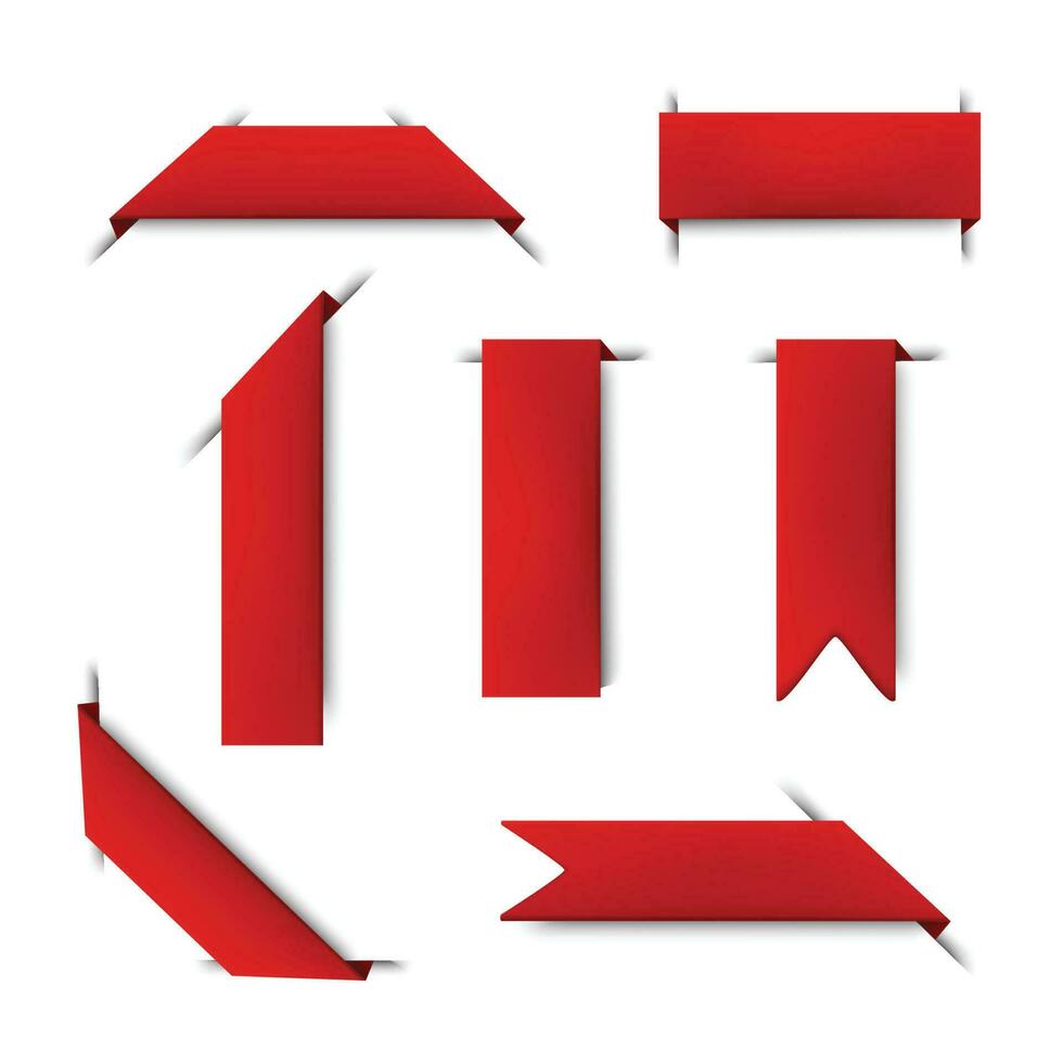 Vektor Sammlung von rot Lesezeichen Bänder. isoliert Symbol Illustration auf Weiß Hintergrund.