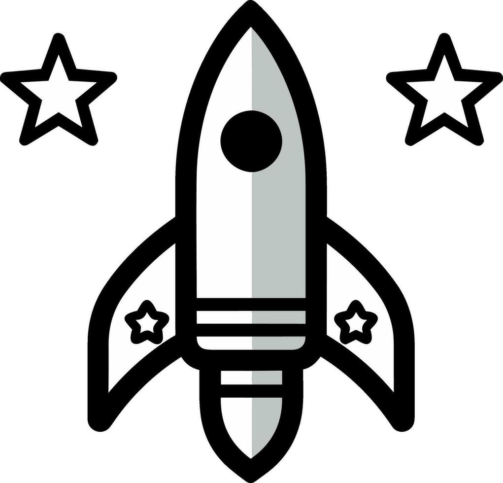 raket rymdskepp och stjärna ikon vektor illustration ikon platt stil isolera på bakgrund