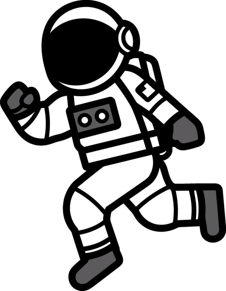 söt astronaut vektor illustration ikon platt stil isolera på bakgrund