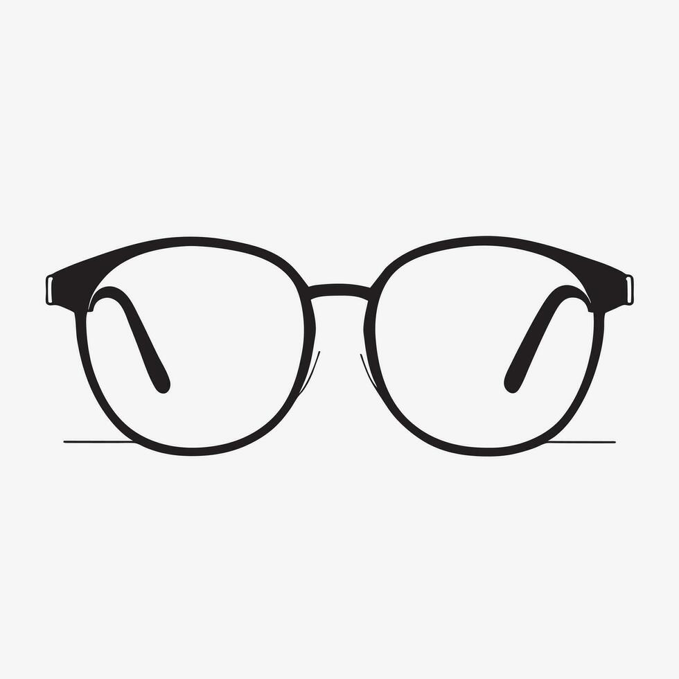 öga glasögon, vektor illustration linje konst