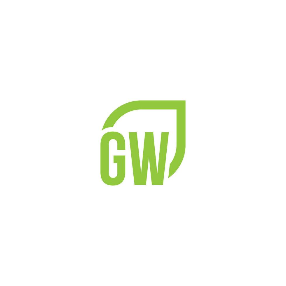 Brief gw Logo wächst, entwickelt, natürlich, organisch, einfach, finanziell Logo geeignet zum Ihre Unternehmen. vektor