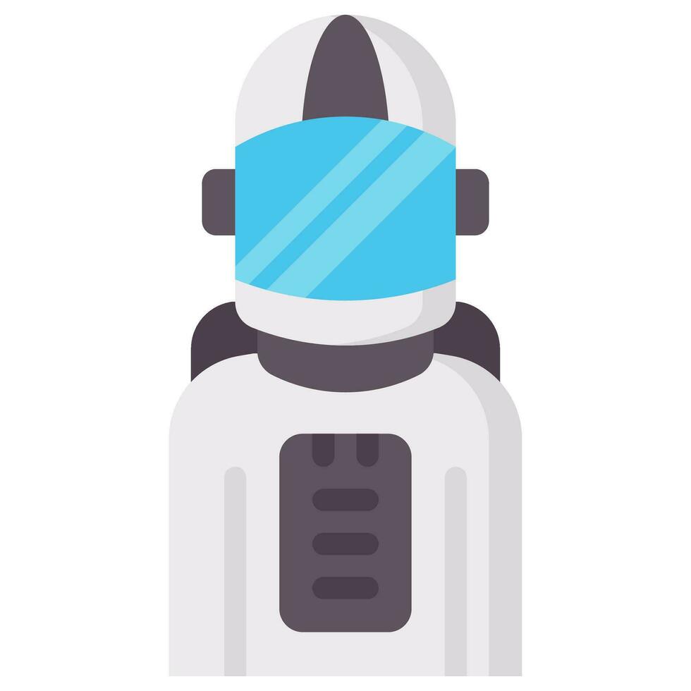 Astronaut Benutzerbild Vektor eben Symbol